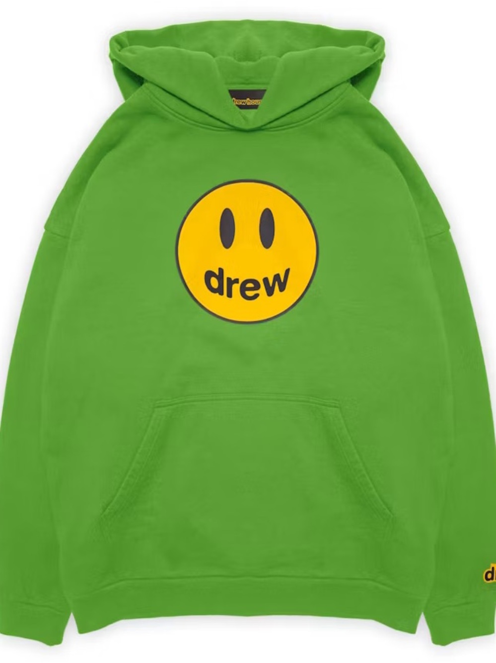 Drew House Mascot Hoodie Bright Lime Green Smiley Face Justin Bieber Size Medium